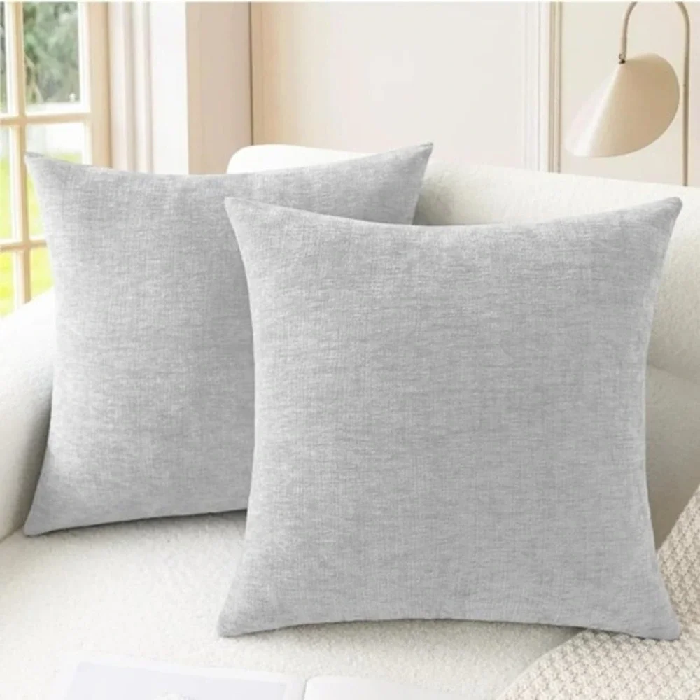 CaliTime Throw Pillow Covers Decorative 20 X 20 Inches Pack of 2 Cozy Chenille C